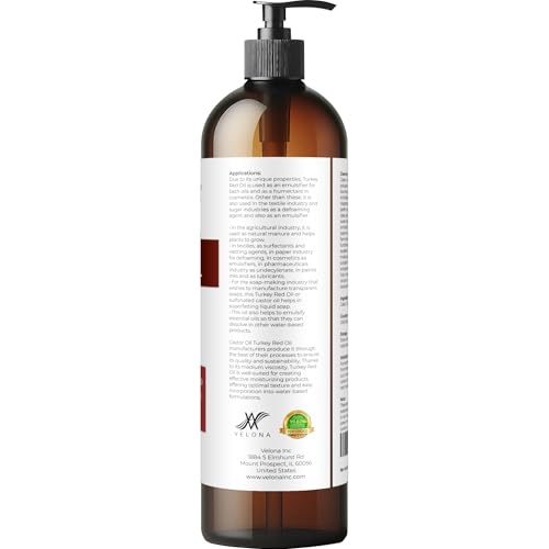 velona Castor Oil Turkey Red 8 fl oz | 100% Pure and Natural Carrier Oil | Cold Pressed | Hair, Body and Skin Care | Use Today - Enjoy Results