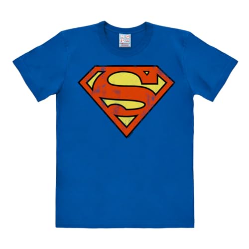 Logoshirt® DC Comics I Superman Logo I T-Shirt Print I Damen & Herren I kurzärmlig I blau I Lizenziertes Originaldesign I Größe XXL