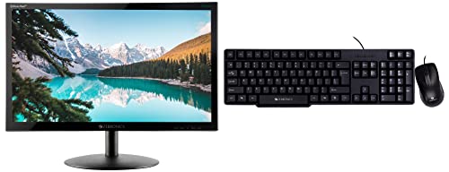 ZEBRONICS Zeb-V19Hd 18.5 Inch (46.99 Cm) Led Monitor with Supporting Hdmi, Vga Input, Hd 1366 X 768 Pixels & Wall Mountable, Black & Wired Keyboard and Mouse Combo with 104 Keys