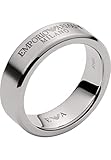 Acabado: mate y brillante Emporio Armani Anillo de acero inoxidable para hombre, color plateado, EGS2813040