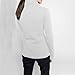 Slim Fit Turtleneck Sweatshirt for Women Zip Irregular Hem Pullover with Thumb Hole Casual Mock Neck Sweater Tops (White,Small)