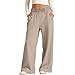 Girls Baggy Sweatpants Kids Y2K Wide Leg Casual Sports Elastic Waist Sweat Pant Stretch Jogger Trendy Fashion Trousers Khaki,7-8 Years