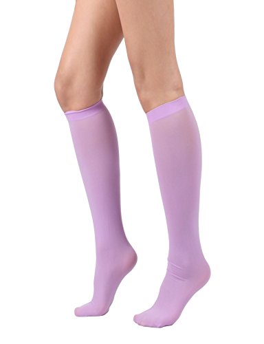 Women's Semi Opaque Knee High Trouser Sock 3Pair / 6Pair (One Size : Xs To M, 6Pair - Lt Pink/Mint/Lt Blue/Lt Gray/Lavender/Ivory) #TOP5