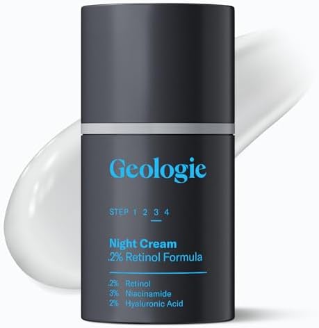 Geologie Retinol Anti-Aging Face Cream | Enhanced .2% Retinol Formula for Effective Results | Reduce Fine Lines & Wrinkles | Protect & Repair Skin With Hyaluronic Acid & Niacinamide | For Men & Women