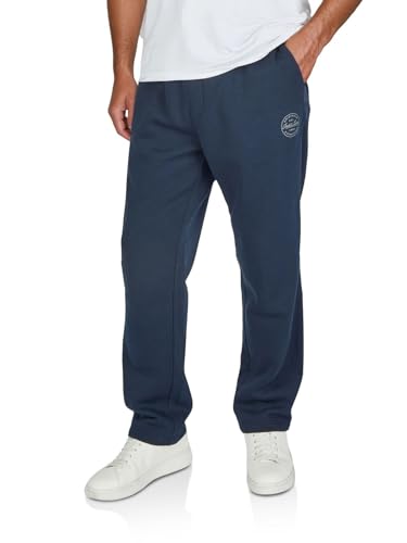 JACK & JONES Jogginghose Herren lang JPSTKANE Landon Uncuffed SWT Pants Relaxed Fit Sporthose Trainingshose Freizeithose, Größe:XXL, Farbe:Navy Blazer (12297454)