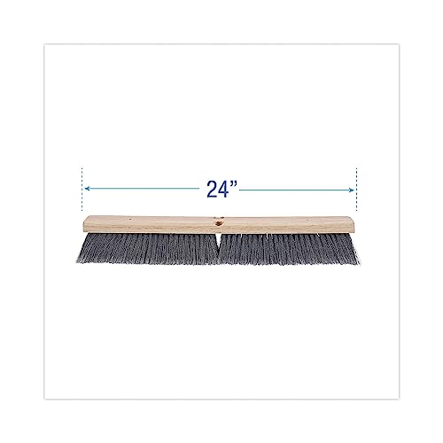 Boardwalk BWK20424 3 in. Flagged Polypropylene Bristles 24 in. Brush Floor Brush Head - Gray - Thumbnail 3