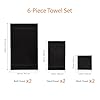 Amazon Basics 6 Piece Oversized Fade resistant Towel set, 100% Cotton towels for bathroom, soft and absorbent, 2 Bath Towels, 2 Hand Towels and 2 Washcloths bathroom towel set, Black #2