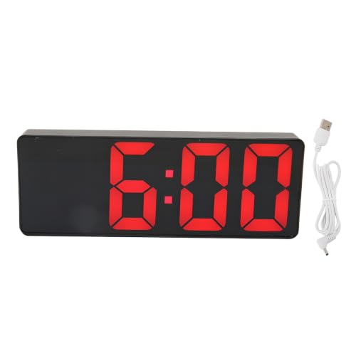 ACNTENY Digital Alarm Clock with Mirror LED Display, Snooze, Black product photo