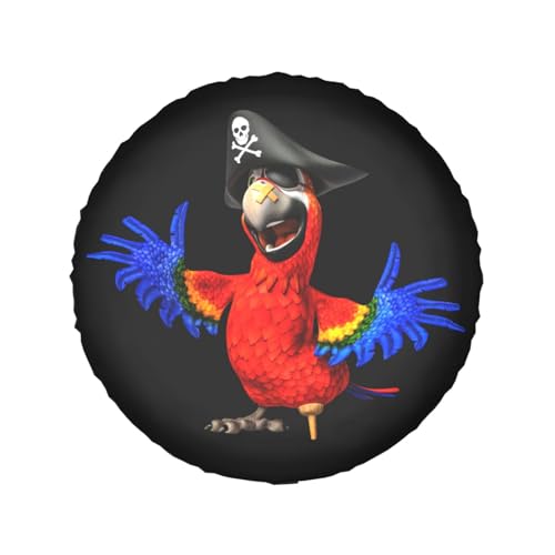 Image of Parrot Pirate Spare Tire Cover Waterproof Sun Protection Fit for Trailers, Rv, SUV, Off-Road Vehicle, Camper, and Trucks Wheel Cover 15 Inches