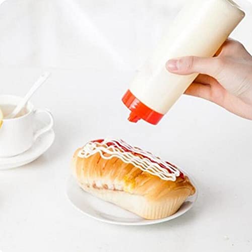 SIXRUN Contenitore per Condimenti Bottiglie per Salsa da Spremere a Tenuta Stagna per Ketchup, Senape, Olio D'oliva, Funzionamento Facile e Design Impeccabile per la Domestica, 2 Pezzi, Plastica 6