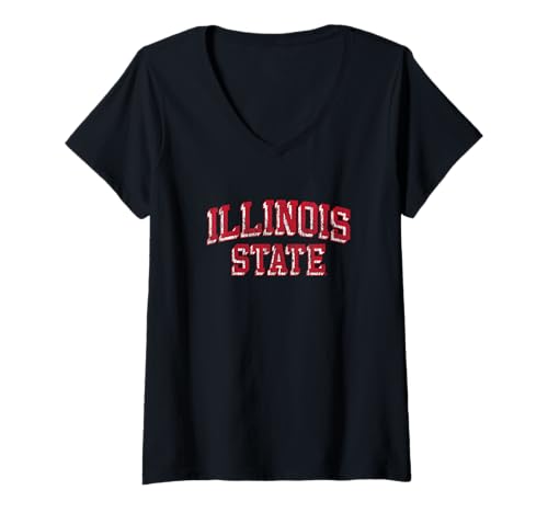 Womens Illinois State Redbirds Retro Arch V-Neck T-Shirt