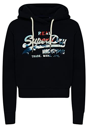 Superdry Womens Vintage VL Narrative Hood Kapuzenpullover, Eclipse Navy, M