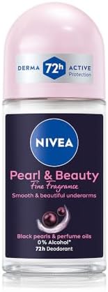 NIVEA Women Pearl & Beauty Roll On Deodorant, Underarm Deodorant with 72H Active Odour Protection, Long-Lasting Floral Fragrance, Underarm Roll On for Fresh, Beautiful Underarms, 0% Alcohol, 50 ml