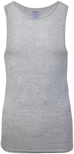 Gildan Men's A-shirt Tanks, Multipack, Style G1104, Grey/Black (5 Pack), Large - 5