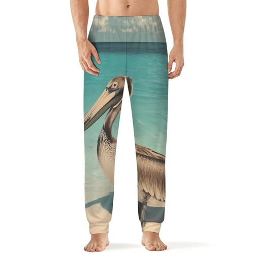 Pelican On The Beach Mens Pajama Pants Soft Lounge Pjs Bottoms Lightweight Sleepwear Pants