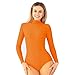 Kepblom Adult Turtleneck Long Sleeve Leotard Spandex Lycra Ballet Dance Bodysuit for Women
