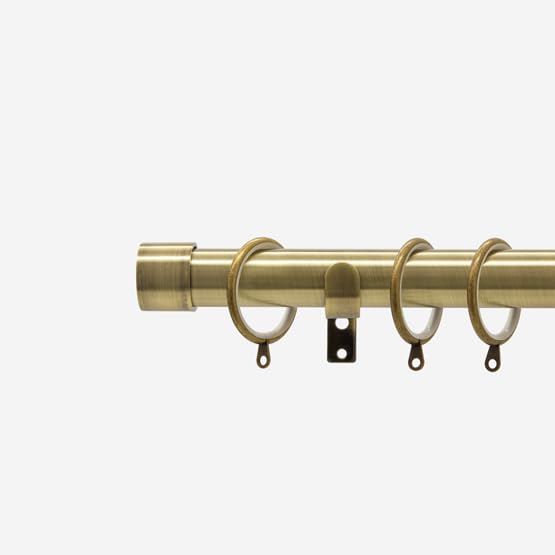 Antqiue Brass 28mm End Cap Fixed Length Metal Curtain Pole