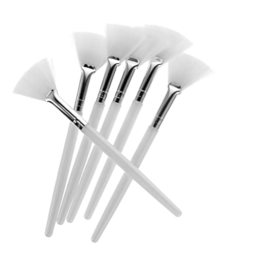 FOYTOKI Cepillo Para Mascarilla Facial 6 Piezas Tamaño Mediano Aplicación Fácil Apto Para Uso Profesional y Personal Pincel De Belleza Suave Color Blanco Para Cuidado Facial