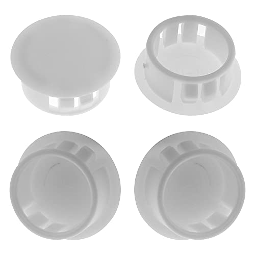 Image of 25Pcs 3 /4 Inch (19mm) White Hole Plug | Plastic Hole Cover, Round End Cap, Flush Type Tube Insert, For Chair Furniture Glide Protectors