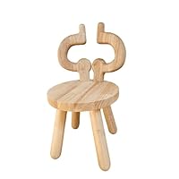 Nicita Wooden Children's Chair - Stool with Backrest - Step - Chair - Child-Friendly Design, Deer, Elk, Cow, Rabbit, Sheep (Cow)