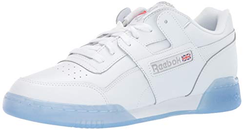 Reebok Men's Workout Plus Shoes, White/Carbon/Blue, 10 M US