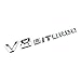 Produktbild Danfer 2PCS BITURBO Emblem Zeichen Chrom Schriftzug 3D Logo Auto, Emblem 3D V8 Biturbo Schriftzug Kunststoff Mit Schaumstoff Kleberückseite Badge Auto Aufkleber Car Sticker, Schwarz/Silber 20x2.3cm
