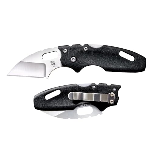 Cold Steel Faca dobrável Tuff Lite com trava tripla e clipe de bolso, mini preta, tamanho único