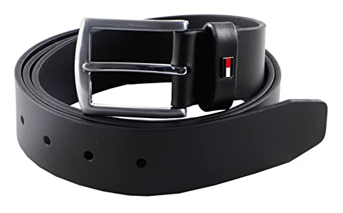 Tommy Hilfiger Herren Gürtel Denton 3.5 Ledergürtel, Schwarz (Black), 85