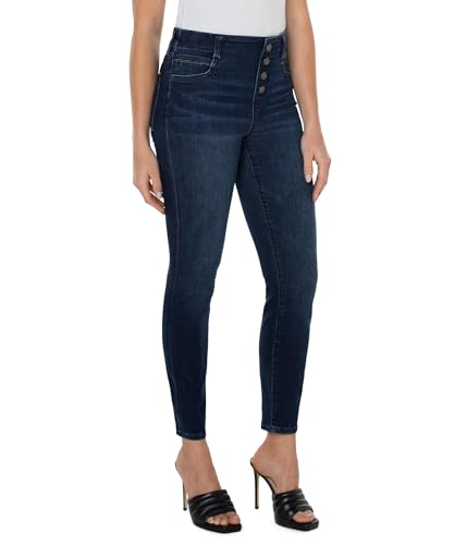 Liverpool Women's Gia Glider Pull-on Exposed Button Fly Ankle Skinny in Cornell2
