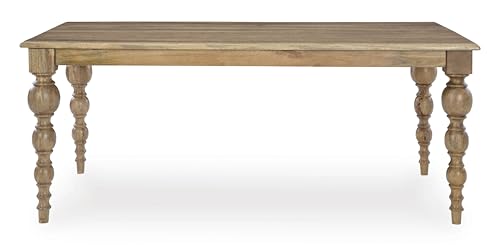 Signature Design by Ashley Rybergston Casual Dining Table with 4 Legs, Light Brown