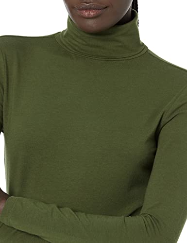 Amazon Essentials Women's Long-Sleeve Turtleneck (Available in Plus Size), Dark Olive, Medium3