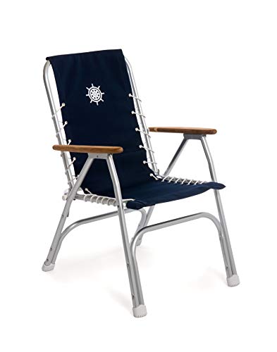 FORMA MARINE High Back Navy Blue Deck Chair, Boat...
