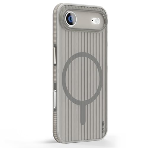 Image of GRIPP Slimfit Case Compatible with Mag-Safe for iPhone Air | Ultra-Thin, Corrugated Design, Matte Frosted Finish, Raised Edges, Anti-Scratch, Sleek & Lightweight Back Cover - Grey