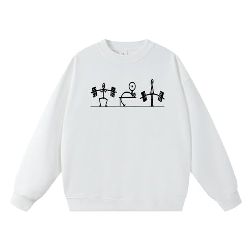 Men's and women's sweatshirts featuring a round neck and a relaxed fit are trendy versatile and casual patterned