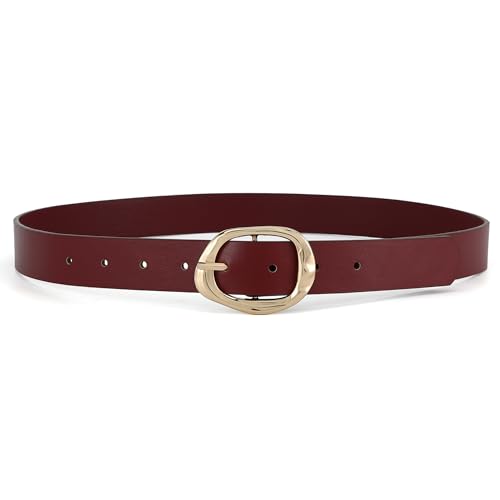 Image of Earnda Women Leather Belt for Jeans Dresses Fashion Buckle Waist Belts