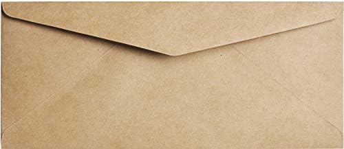 Kraft #10 Business 50 Pcs 4-1/8 x 9-1/2 Standard Flap Design Ideal for Home, Office, Check, Invoice - Windowless Design Mailing - 100 lbs