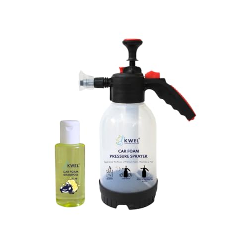 Image of KWEL Foam Pump Sprayer with 100ML Car Shampoo | High Pressure Foam Bottle for Car Wash, Bike Wash, Detailing & Cleaning (Pack of 1)
