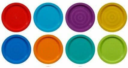 Fingey Plastic Garden and Picnic Microwave Safe Assorted Colours Plates and Tumbler Pack of 8 (24 Piece)