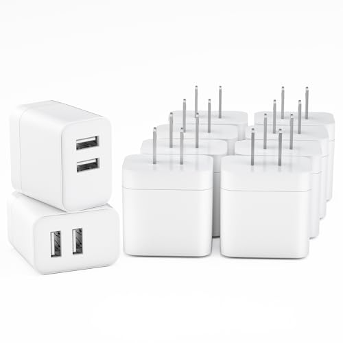 TOPWE USB 充電器 コンセント【PSE技術基準適合・10個セット】 acアダプター 小型 スマホ充電器 10W 2ポート搭載 iPhone Xperia Samsung Galaxy AQUOS Arrows Pixel Android 等のUSB機器対応