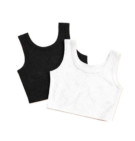 Women Sleeveless Ribbed Cropped Tank Top Set Slim Fit Soft Stretchable Comfortable Modern Daily Outfit Two-picture-35