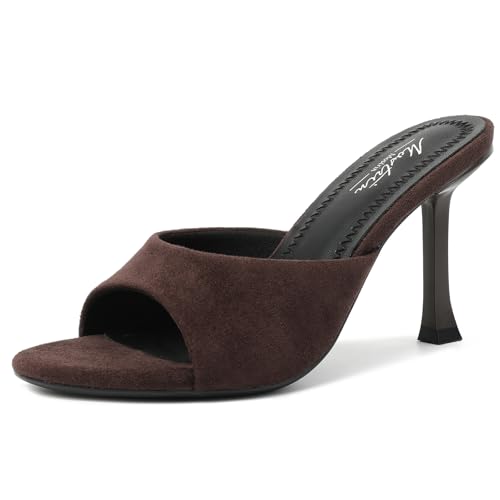 Image of Mostrin Kitten Heels for Women Round Toe Heels With Bow Vintage Mules Sexy Slip on Stiletto Backless Sandals for Party Daily