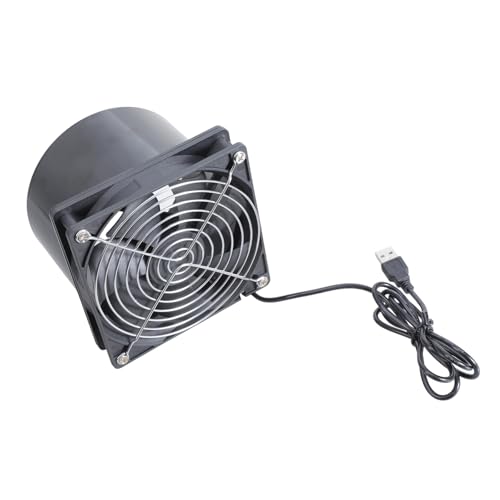LLINthy Ventilador de escape USB portátil de 12 cm con cable USB para cajas de impresora 3D y extractor de humos de escape de aire de soldadura