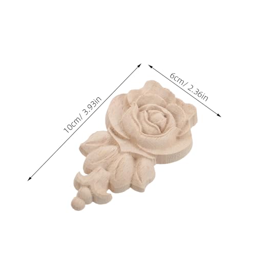Apliques de madera beige NUOBESTY de estilo vintage con diseño de rosa para muebles 3