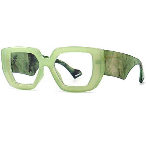 Image of Breaksun Thick Frame Blue Light Glasses for Women Men Fashion Oversized Square Computer Gaming Eyeglasses