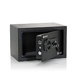 hjh OFFICE Safe Compact II 830039 Coffre-fort avec capteur d'empreintes digitales 8,5 l en acier Noir 20 x 31 x 20 cm