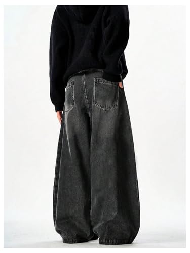 Verdusa Men's Vintage Baggy Jeans Streetwear Grunge Wide Leg Denim Pants with Pockets2
