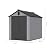 6x8 FT Outdoor Storage Shed with Floor, All-Weather Resin Garden Shed with Windows, Vents and Lockable Double Doors for Garden Tools, Bikes, Sundries, Waterproof, Easy to Install (Black Grey, 6*8ft)