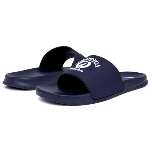 Image of Nautica Men's Open Toe Slide Sandals - Comfortable Indoor & Outdoor Shower Slippers