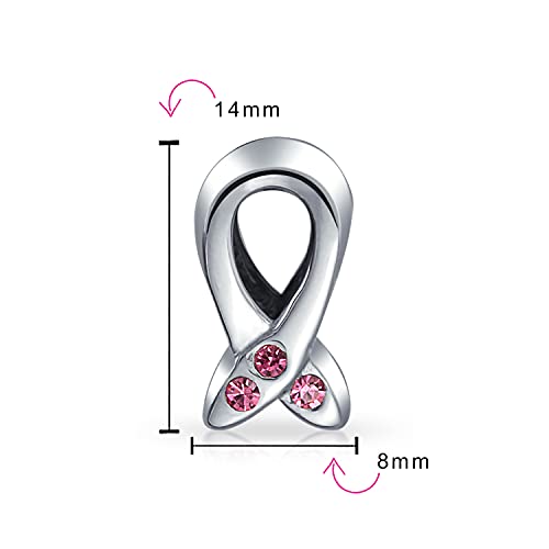 Cuentas de plata .925 para pulsera con cristal rosa de sutil brillo artesanal 4