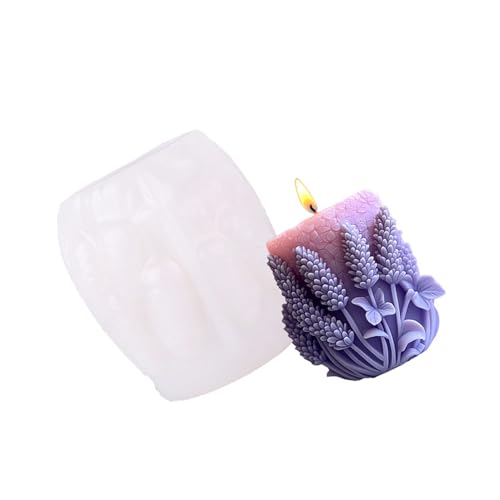 Serie de moldes perfumados de silicona, resina epoxi, adorno de yeso, molde de silicona artesanal para jabón, serie lavanda, moldes para velas perfumadas
